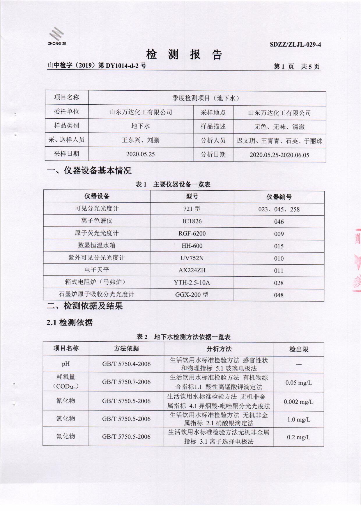 2020年第二季度地下水-BOB手机官网登录入口